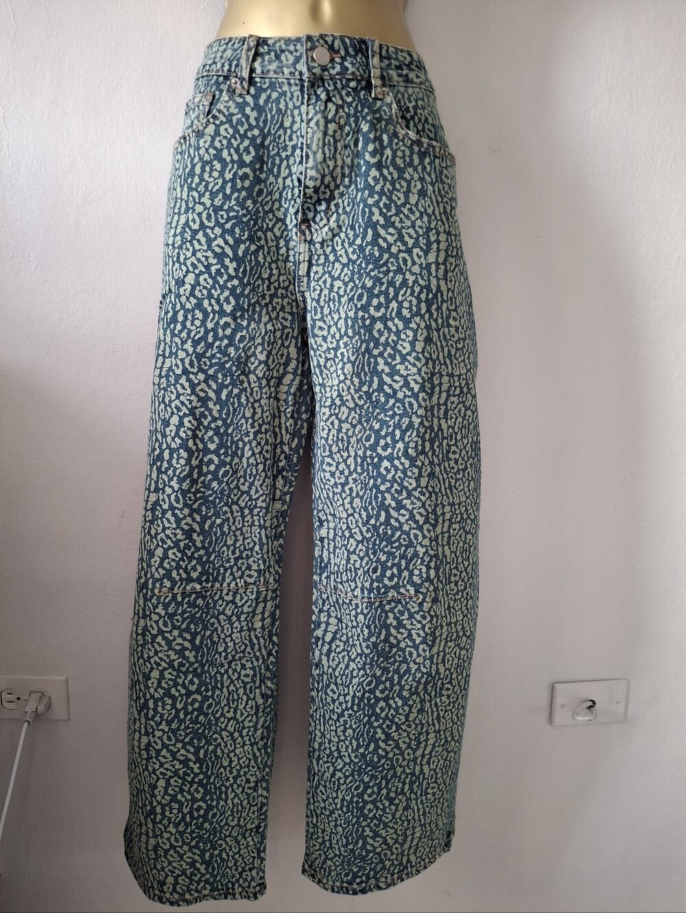 Wide Leg Animal Print Jeans